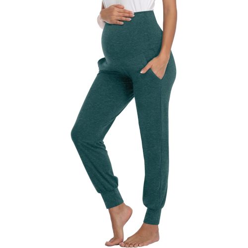 AMPOSH Women's Maternity Pants Stretchy Lounge Workout Pants Casual Loose Comfy Pregnancy Joggers with Pockets