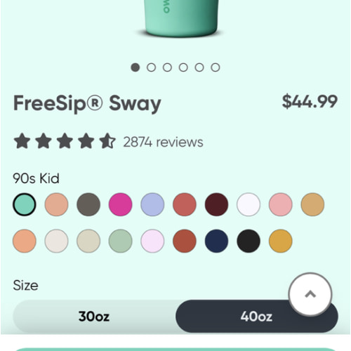 Owala FreeSip® Sway 40 oz, 90’s kid (your have to select the options in the website. Hyperlink doesn’t take you to the right color or size)