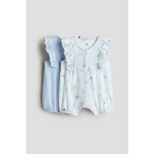 2-pack Frill-detail Romper Suits, 6M