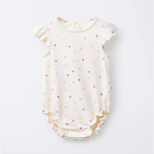 FRUIT RUFFLE ROMPER - Ecru | ZARA United States