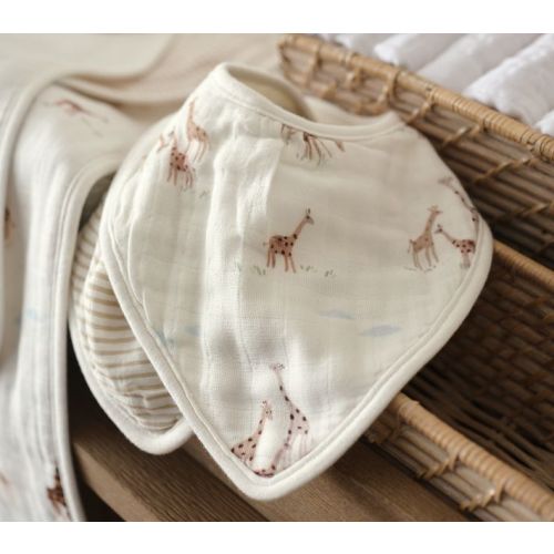 Goldie Giraffe Organic Muslin Bib, Set of 3