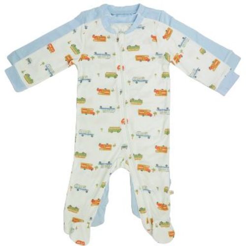Milkberry Soft Rayon of Bamboo Pajamas Full Body Sleepwear for Infants Baby Boys Trucks Blue Size 0-3 Months