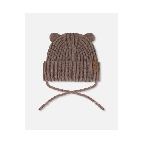 Baby Boy's Baby Knit Hat With Strings Taupe, 18-24 M
- Only 1 left