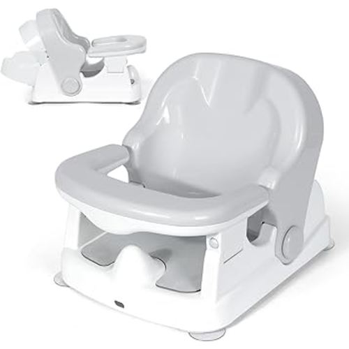 Orzbow Baby Bath Seat for Babies Sitting Up, Bath Seats for Babies 6-12-24 Months & Up with Adjustable Backrest, Non-Slip Baby Bathtub for Newborn Infant Toddler, Strong Suction & Comfortable, Gray