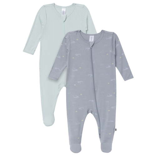 Modern Moments by Gerber Baby Neutral Viscose Sleep ´N Play Footed Pajamas, 2-Pack, Sizes Newborn - 6/9 Months