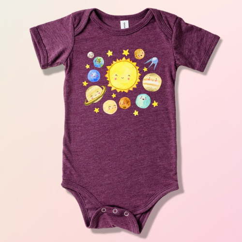 Planets Baby Bodysuit, Solar System Bodysuits, Outer Space Theme Baby Bodysuit, Newborn Gift Idea, Moon Shirt Cute Baby Onesie, BABY BODYSUIT LAT 4424