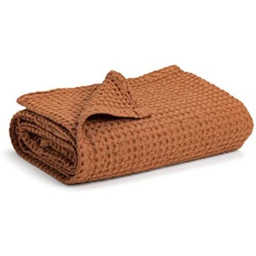 Simka Rose Baby Waffle Blanket - 100% Cotton Newborn Swaddle Blanket - Soft Lightweight Baby Blanket for Boys and Girls - 40'' X 36'' (Sienna)