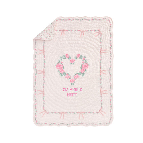 LoveShackFancy Floral Heart Baby Quilt | Pottery Barn Kids