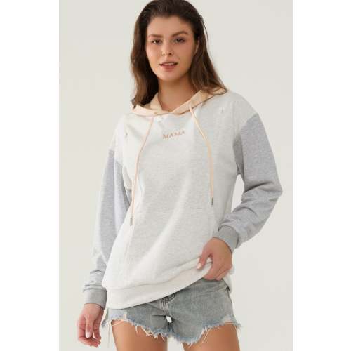 Giftifymama Colorblock Nursing Hoodie with Pocket