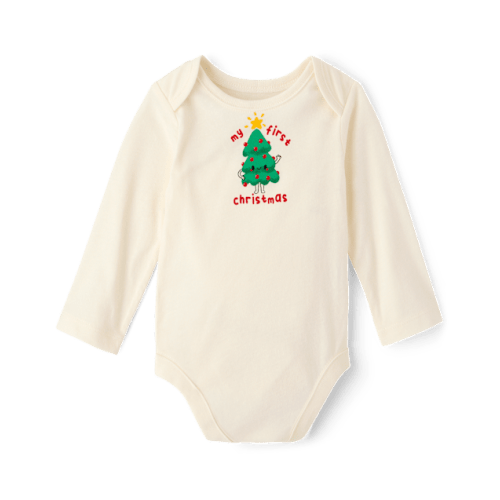 Baby My First Christmas Graphic Bodysuit - Cream