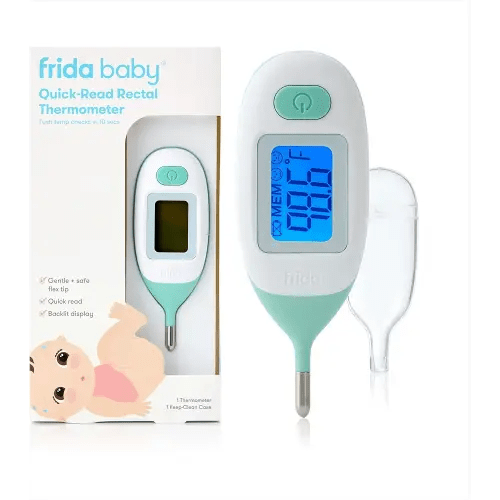 Frida Baby Rectal Thermometer for Babies, Digital Fever Thermometer for Babies, Newborns & Infants, Quick & Accurate Temperature Check, Water Resistant, Clear Case, Memory Holds Last 10 Readings
