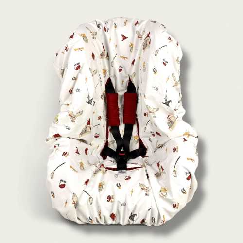 Waterproof Toddler Car Seat Liner Protector for Boys, Magic World-Inspired | Fantasy Wizard Print