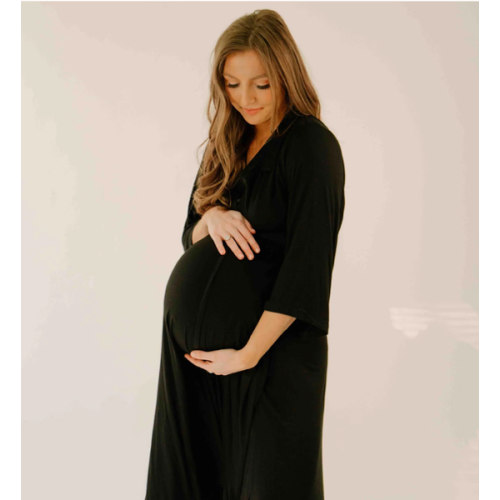 Lila Labor & Postpartum Gown in Black