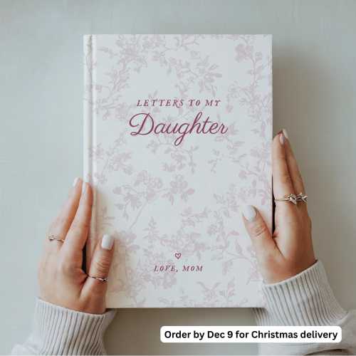 Letters to My Daughter Journal, Personalized Name Memory Book, Custom French Toile Keepsake Notebook, Baby Girl Shower Gift for New Mom
