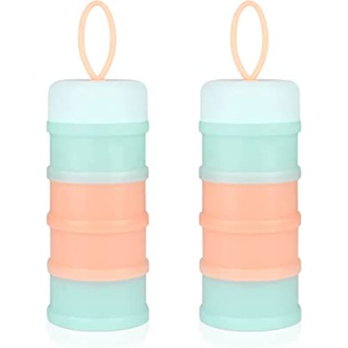 Accmor Baby Formula Dispenser On The Go, Stackable Formula Dispenser for Travel Formula Container to Go, Non-Spill Milk Powder Baby Kids Snack Storage Container, BPA Free, 2 Packs