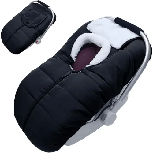 Winter Baby Car Seat Cover, Carseat Cover for Baby Seat or Stroller, Windproof Warm Infant Car seat for Newborn Keep Babies Warm Bunting Bag (Black)