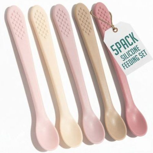 Baby Spoons - Infant Spoons First Stage - Silicone Baby Spoon For Self Feeding - First Stage Baby Feeding Spoon Set Gum Friendly - BPA Free