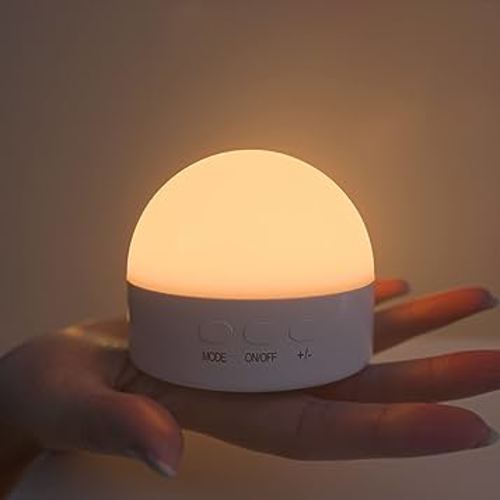 Kintion Portable LED Night Lamp for Kids and Adult(Save Space Design & RGB Mode), Bedside Dimmable Warm Night Light, Soft Eye Caring Night Light for Kids Breastfeeding and Sleep Aid, 8 Colors, 1pcs