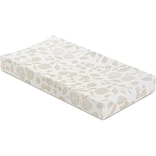 Oilo Changing Pad Cover, Breathable 100% Turkish Cotton Fitted Jersey, 300 Thread Count, Machine Washable, Fits Standard Changing Pads (32" x 16"), Girl, Boy, & Neutral Nursery Design, Beige Leaf