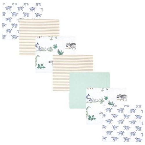 Luvable Friends Hudson Baby Cotton Poly Flannel Receiving Blankets 7pk, Pastel Dino