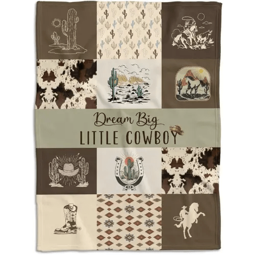 Western Blanket, Western Decor for Nursery Room, Baby Blankets for Boys Girls, Cowboy Baby Blankets, Western Baby Stuff, Soft Warm Lightweight Nursery Bed Blanket for Newborn Toddlers (03, 30x40 in)