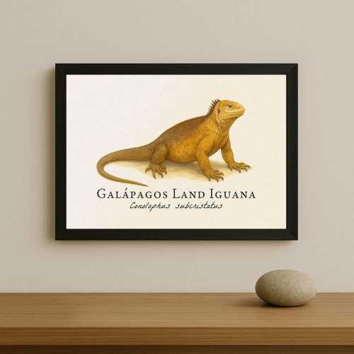 Galápagos Land Iguana Print – Vintage Scientific Illustration of Conolophus subcristatus