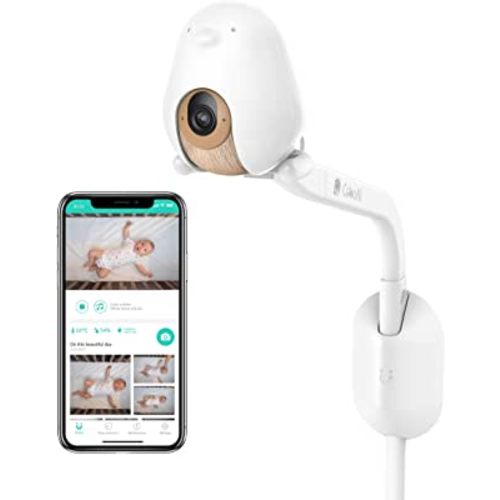 Cubo Ai Plus Smart Baby Monitor with Wall Mount: Sleep Safety Alerts for Covered Face, Danger Zone & Sleep Analytics - 1080p HD Night Vision Camera, 2-Way Audio, Cry & Temperature Detection