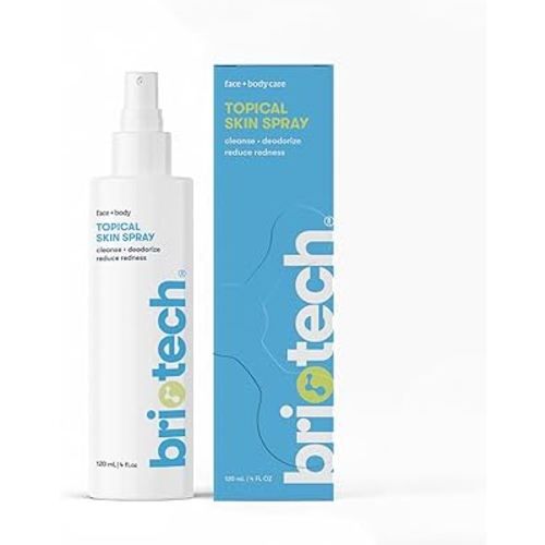 BRIOTECH Topical Skin Spray, Hypochlorous Acid Spray for Sensitive Skin, HOCl Facial Mist, Full Body Support Against Irritation, Calm Redness, Soothe Foot & Scalp, 4 oz