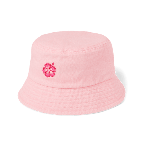 Baby And Toddler Girls Embroidered Hibiscus Bucket Hat - Pink