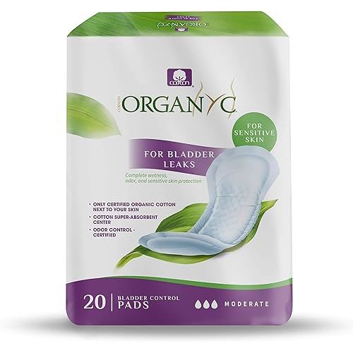 Organyc – 100% Organic Cotton Light Incontinence Pads for Bladder Leaks, FSA/HSA Eligible, Moderate Flow, 80 Count (4 Pack)…