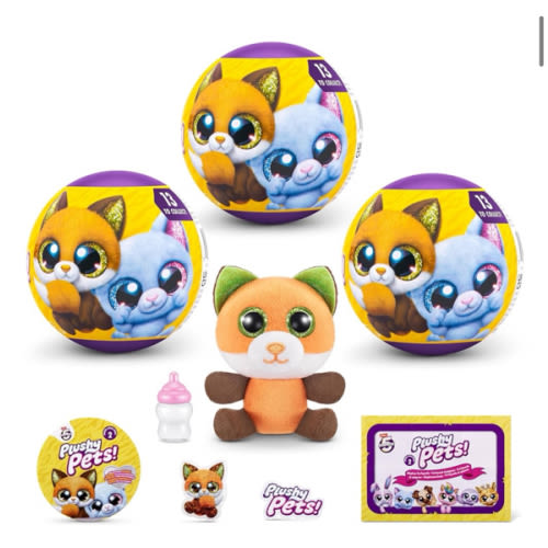 5 Surprise Plushy Pets Series 2 (3 Pack) by ZURU, Collectible Mystery Capsule, Plushy, Pet Adoption, Toy for Girls, Kids, Teens