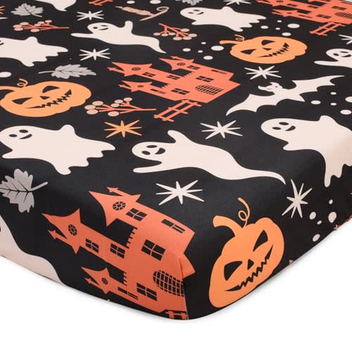 JISEN Baby Fitted Crib Sheets for Boys Girls 52x28 Inch | Soft Breathable, Washable, Long-lasting, Neutral Design, for Standard Crib and Toddler Mattress, Baby Bed Sheets, 1 Piece