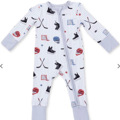2-Way Zip Romper, Hockey Stripe – SpearmintLOVE