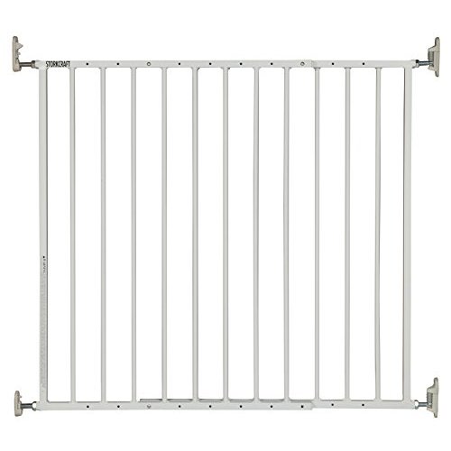 Storkcraft Easy Walk-Thru Metal Safety Gate (White) – 27 Inches Tall, Easy to Install, Pet-Friendly, Durable Metal Hardware, Ideal for Children and Larger Pets