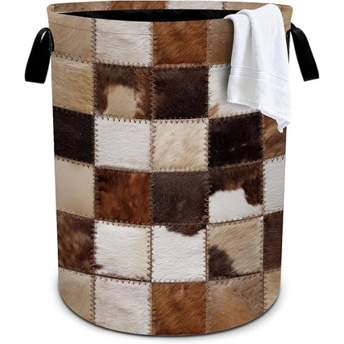 Cow Laundry Basket Storage Bin Foldable Laundry Hamper Clothes Storage Bucket Organizer 19.6x15.7 Inch For Laundry Room/Bedroom/Bathroom