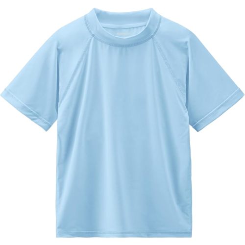 Boy's UPF 50 Rash Guard Swim Shirts Short Sleeve Sun Protection SPF Fishing Surfing Water Beach Shirts Quick Dry