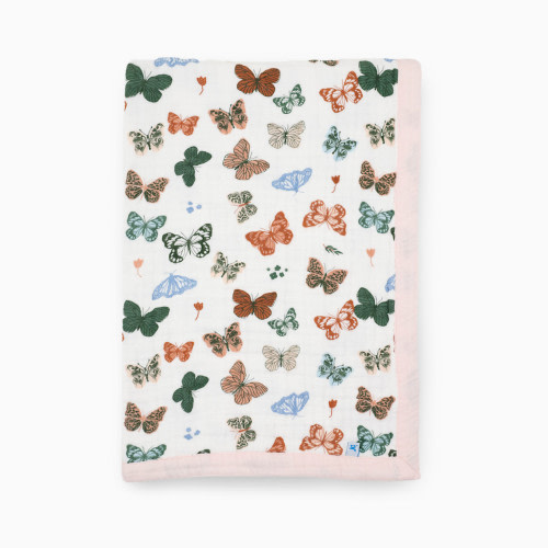Little Unicorn Cotton Muslin Baby Receiving Quilt - Butterflies