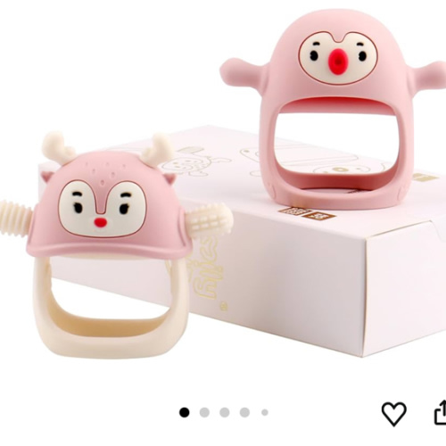 Smily Mia 2pack Baby Teething Toys for 0-6 3-6Months |Penguin Teether | Hand Teethers| Teething Mittens|Chew Toys for Teething Pain Relief, Baby Pacifiers| New Born Essentials, Blue+Grey