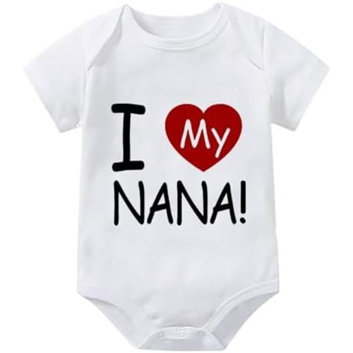 I Love My NANA Baby Clothes Short Sleeve Newborn Outfit White Baby Girl Romper