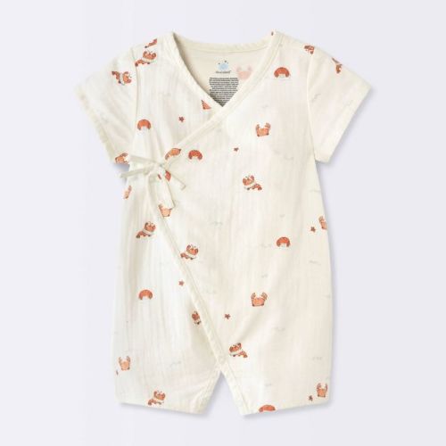 Baby Boys' "Lil Shrimp" Gauze Wrap Romper - Cloud Island™ Cream Newborn