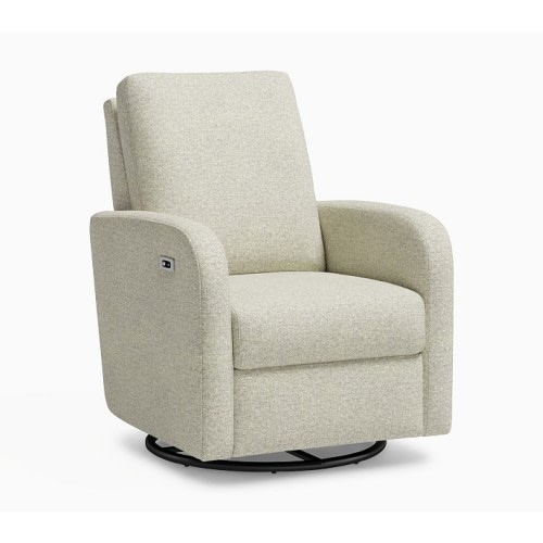 Harper Power Recliner Performance Heathered Basketweave Alabaster White