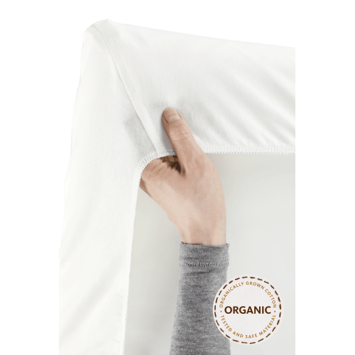 Fitted Sheet for Travel Crib Light/Easy Go: White - Organic