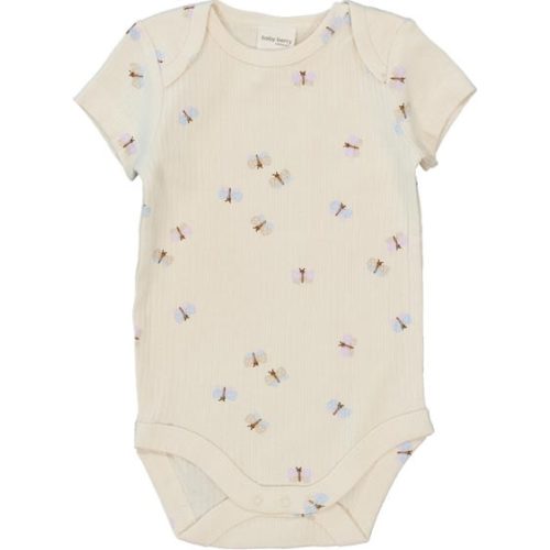 Cream Baby Short Sleeve Organic Cotton Rib Bodysuit | Best&Less™ Online