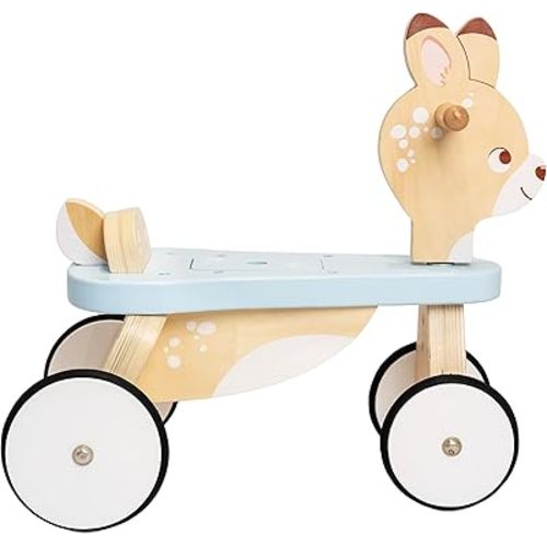 Le Toy Van - Petilou Wooden Ride On Deer Push Along Toy for Toddlers | Suitable for Boy Or Girl 1 Year Old +, Small