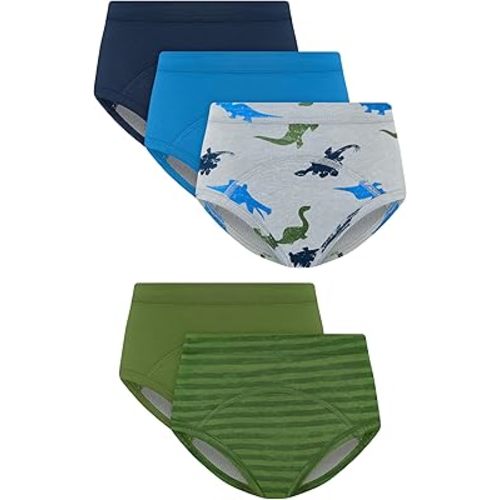 Hanes baby-boys Potty Training Underwear Brief, Heavy Absorbency Toddler Boys' Cotton Training Underwear, 5 Pack