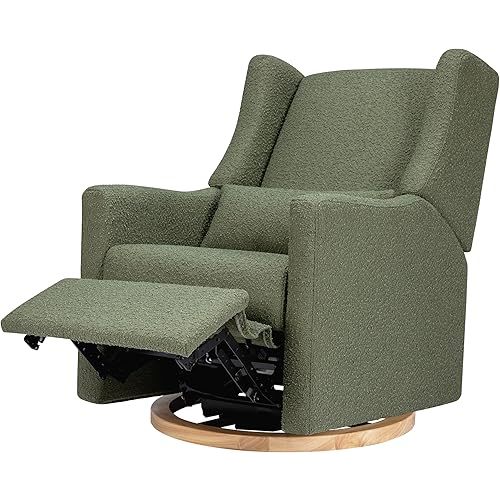 babyletto Kiwi Electric Power Glider Recliner Nursery Chair w/USB Ports - Water & Stain Resistant Glider Rocking Chair for Nursery - GREENGUARD Gold Certified - 270° Swivel Rocker Recliner - Olive