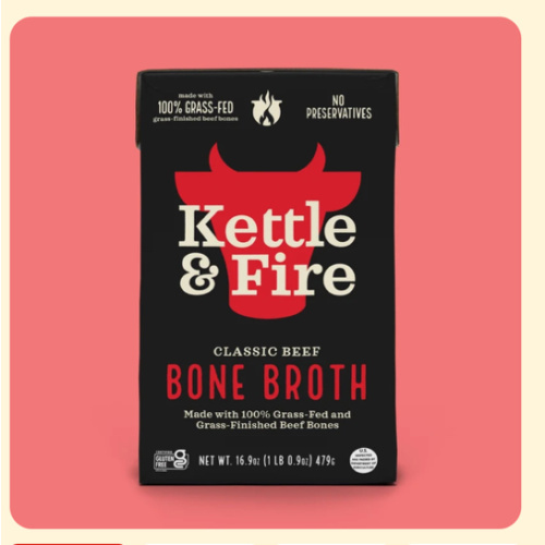 100% Grass-fed Beef Bone Broth [19g protein/serving] – Kettle & Fire