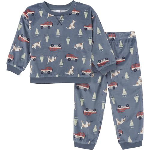 Modern Moments by Gerber baby-boys Toddler Bunny Fleece 2-piece Sweater & Pant Pajama Set