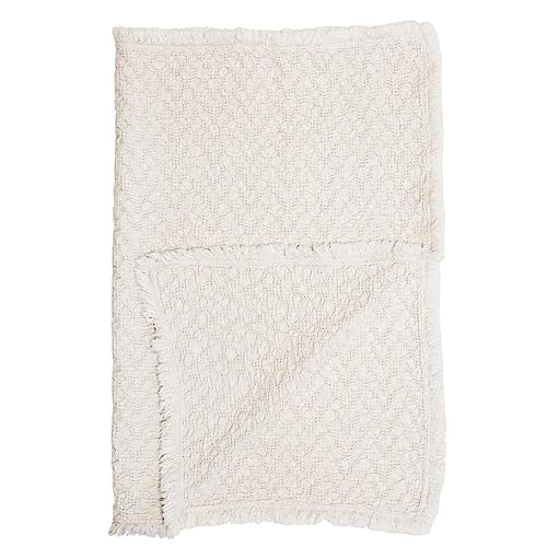 Crane Baby Oatmeal Boho Knit Blanket, Soft Cotton Nursery and Stroller Blanket, 100% Cotton, 30" x 40"
