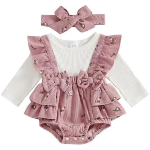 Baby Girl Floral Romper Dress Newborn 0 3 6 12 18 Months Clothes Outfit